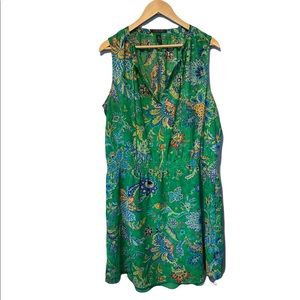 Lauren Ralph Lauren green floral sleeveless dress size 14